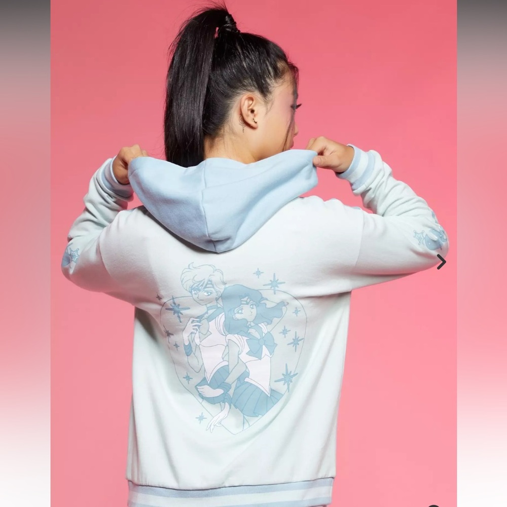 Sailor Uranus/Neptune Light Blue/Green Hoodie Jacket‎ Size L